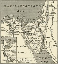 Map of Egypt and the Sinai Peninsula 1917. Creator: Unknown