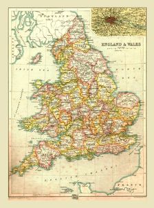 Map of England and Wales, 1902. Creator: Unknown