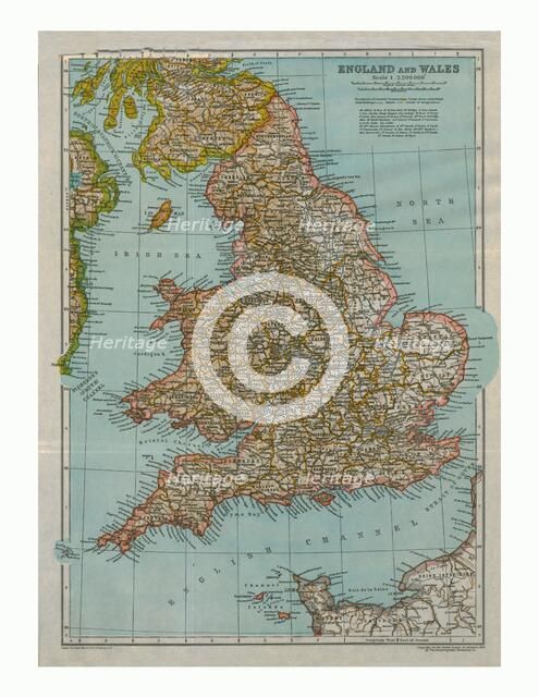 Map of England and Wales, c1910. Artist: Gull Engraving Company.