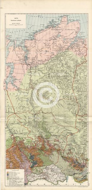 Map of Enisei Province, 1914. Creator: Resettlement Department of the Land Regulation and Agriculture Administration.