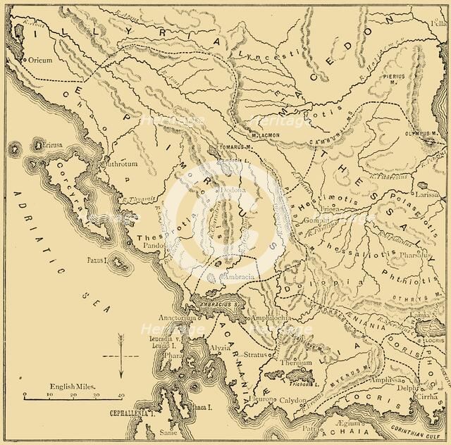 'Map of Epirus and Western Greece', 1890.   Creator: Unknown.