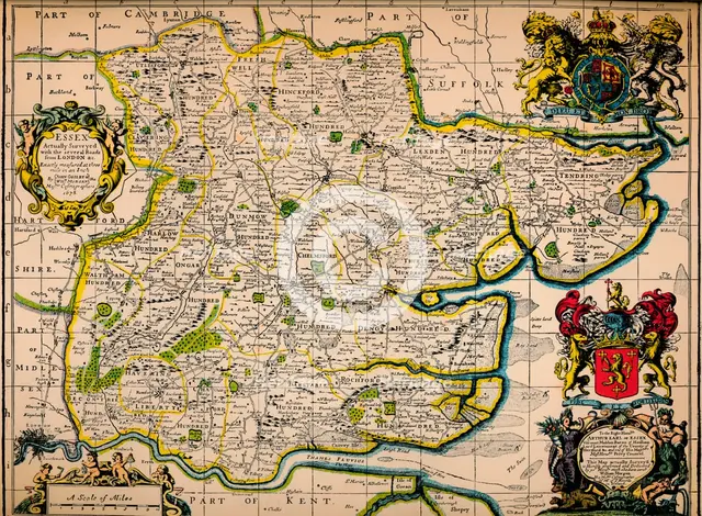 'Map of Essex', 1678. Artists: John Ogilby, William Morgan.