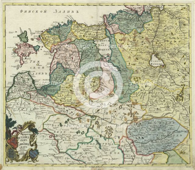 Map of Estonia and Livonia, 1745. Artist: Anonymous master  