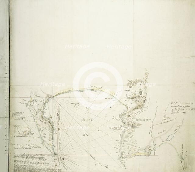 Map of False Bay and the Cape Peninsula, 1780. Creator: Robert Jacob Gordon.