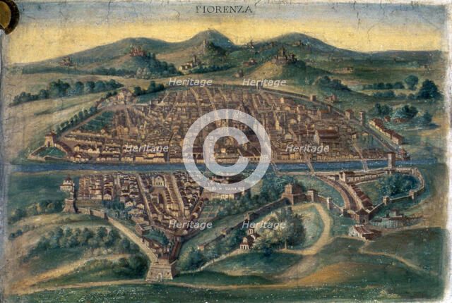 Map of Florence, 15th century. Artist: Anon