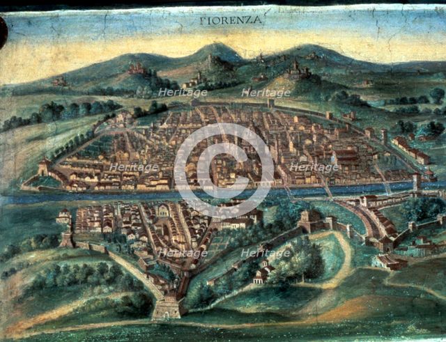 Map of Florence, 15th century. Artist: Unknown