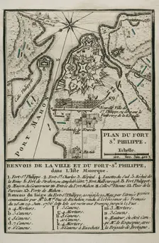 Map of Fort of St Philip (Castle of San Felipe), Menorca, 1756 (1765). Creator: Jean de Beaurain