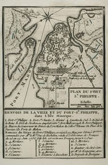 Map of Fort of St Philip (Castle of San Felipe), Menorca, 1756 (1765). Creator: Jean de Beaurain