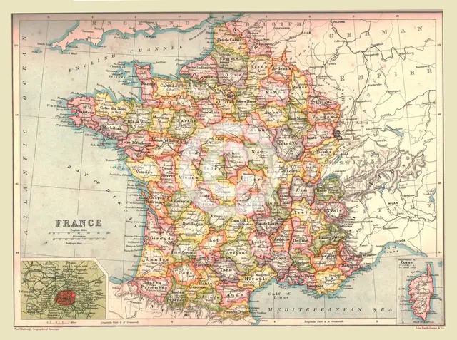 Map of France, 1902.  Creator: Unknown.