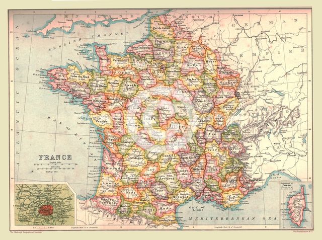 Map of France, 1902.  Creator: Unknown.