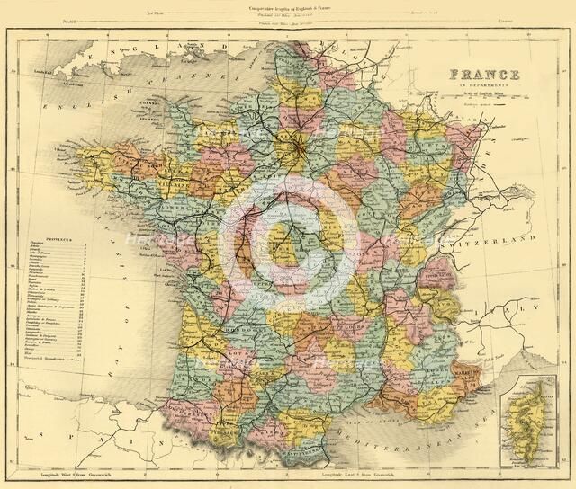 Map of France, c1872.  Creator: Unknown.