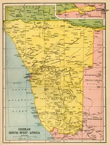 Map of German South West Africa, First World War, (c1920). Creator: John Bartholomew & Son
