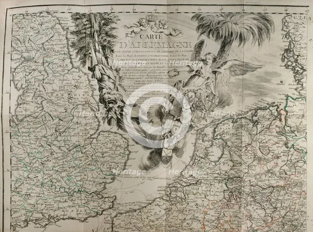 Map of Germany showing war of 1755 to 1763 (Seven Years War), 1765. Creator: Jean de Beaurain.