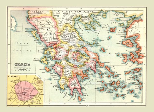 Map of 'Graecia', (1902).  Creator: Unknown.