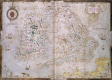 Map of Great Britain and Ireland, c1564-c1570. Creator: Laurence Nowell
