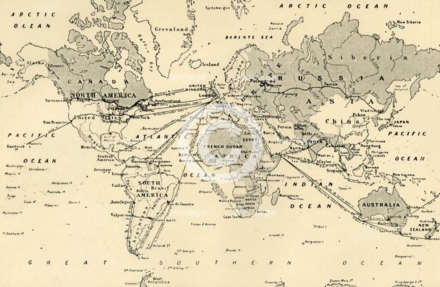 'Map of Greater Britain in Relation to the Homeland', 1916. Creator: Unknown.