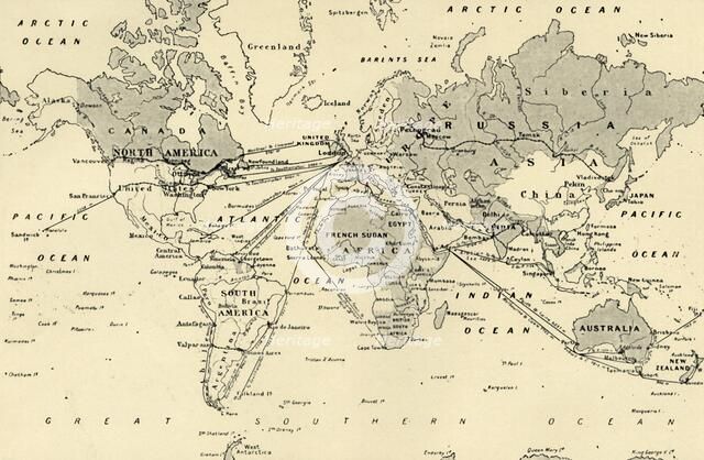 'Map of Greater Britain in Relation to the Homeland', 1916. Creator: Unknown.