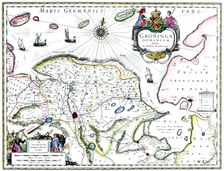 Map of Groningen, Netherlands, 17th century