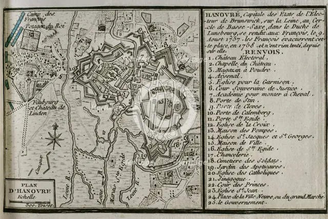 Map of Hannover, 1757-1758 (1765).  Creator: Jean de Beaurain.