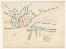 Map of Hasselt fortress, c.1650-c.1799. Creator: Anon