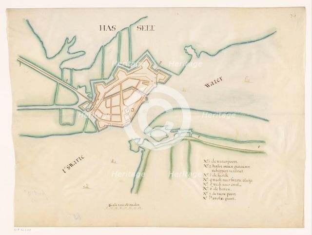 Map of Hasselt fortress, c.1650-c.1799.  Creator: Anon.