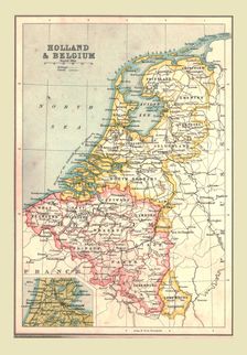 Map of Holland and Belgium, 1902. Creator: Unknown