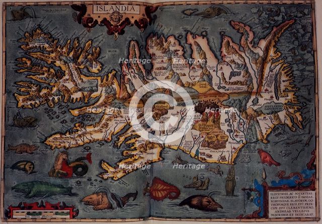 Map of Iceland, 1606. Creator: Abraham Ortelius.