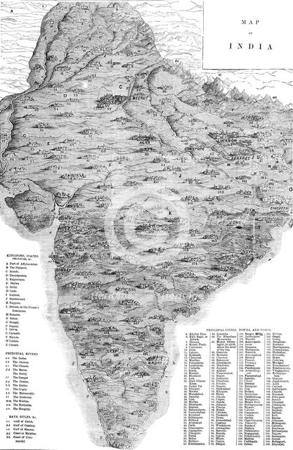 Map of India, 1857. Creator: Unknown.
