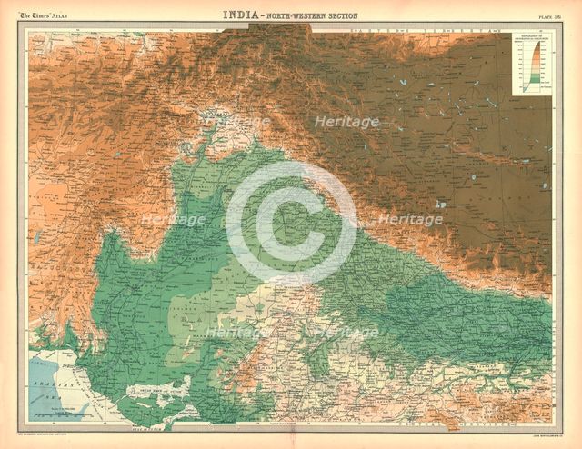 Map of India - North Western Section. Artist: Unknown.