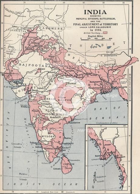Map of India in 1856 (1906).  Artist: Unknown.