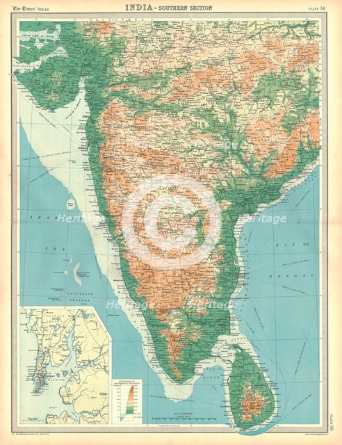Map of India - Southern Section. Artist: Unknown.