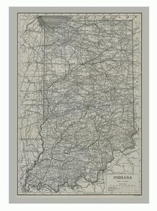 Map of Indiana, USA, c1900s Creator: Emery Walker Ltd