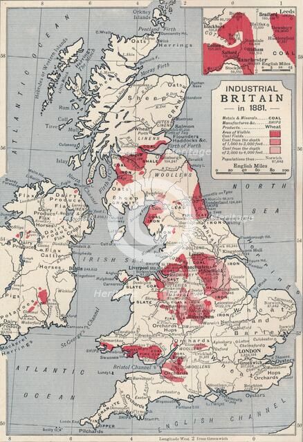 Map of industrial Britain in 1881, 1906. Artist: Unknown.