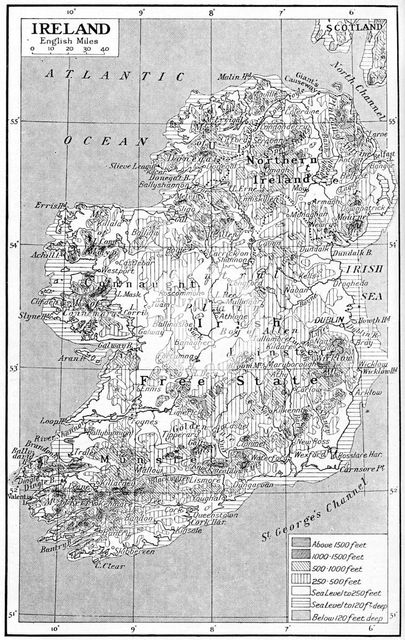 Map of Ireland, c1930s. Artist: Unknown