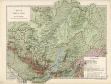 Map of Irkutsk Province, 1914. Creator: Resettlement Department of the Land Regulation and Agriculture Administration