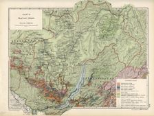 Map of Irkutsk Province, 1914. Creator: Resettlement Department of the Land Regulation and Agriculture Administration