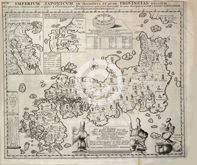 Map of Japan, 1727. Creator: Kaempfer, Engelbert (1651-1716).
