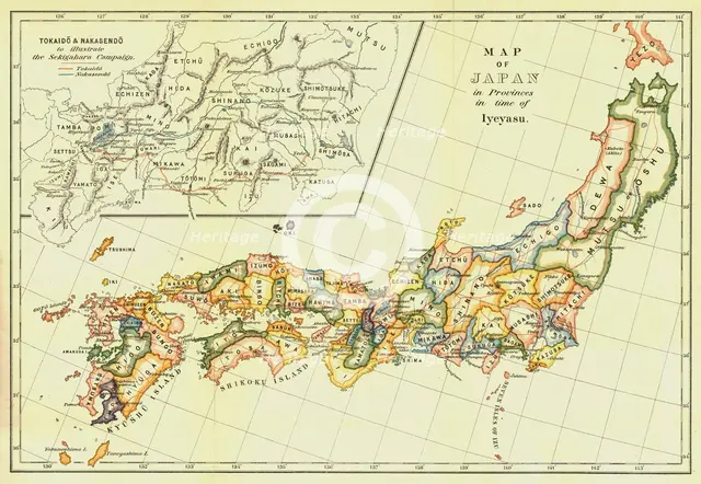 'Map of Japan in Provinces in time of Iyeyasu', 1903. Creator: Unknown.