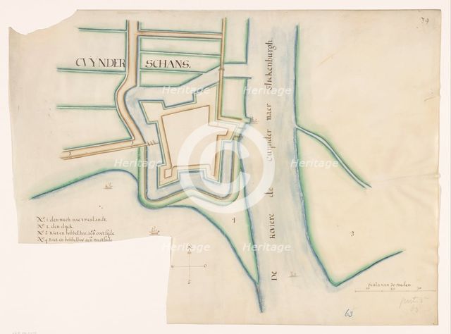 Map of Kuinre Fortification, c.1650-c.1799. Creator: Anon.