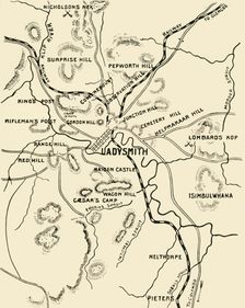 Map of Ladysmith and Surrounding Heights 1900. Creator: Unknown
