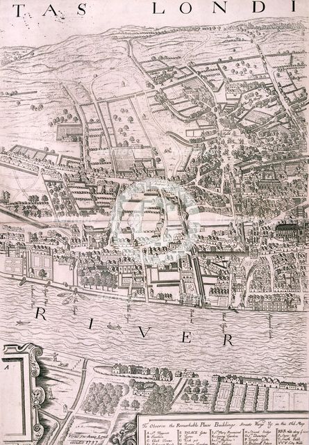 Map of London, 1560. Artist: George Vertue
