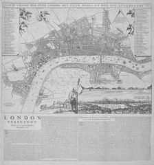 Map of London, 1666. Artist: Anon