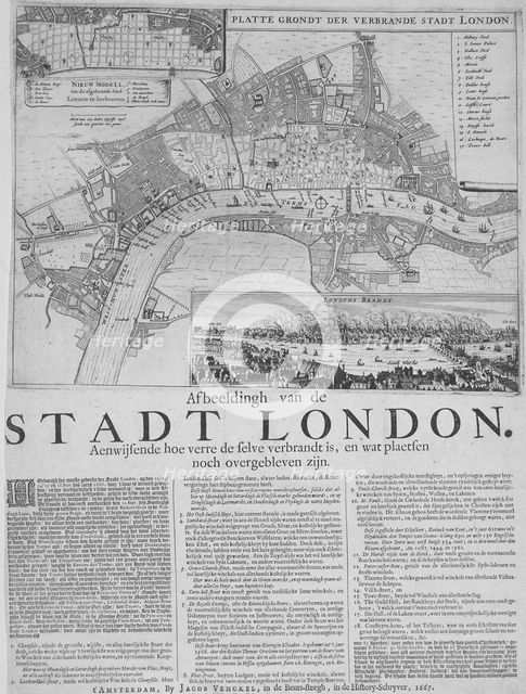 Map of London, 1667. Artist: Anon