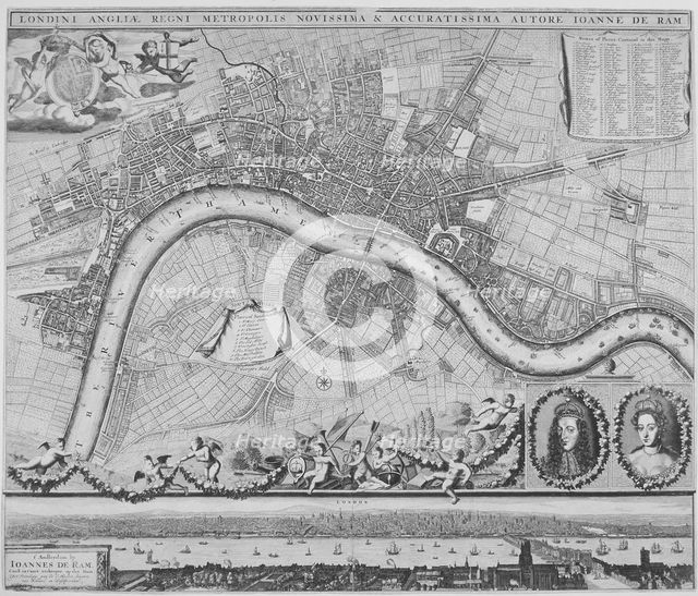 Map of London, 1690. Artist: Johannes de Ram