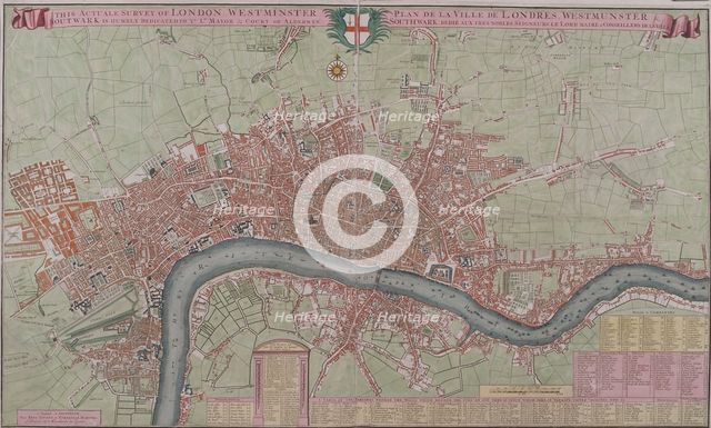 Map of London, 1725. Artist: Anon
