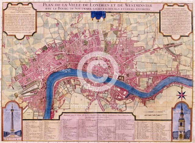 Map of London, 1727. Artist: Anon