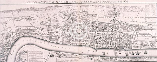 Map of London, 1789 representing Elizabethan London. Artist: Anon
