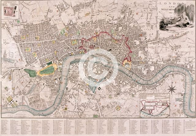 Map of London, 1797. Artist: Edward Mogg