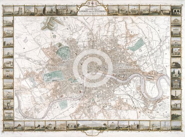 Map of London, 1851. Artist: H Lacey