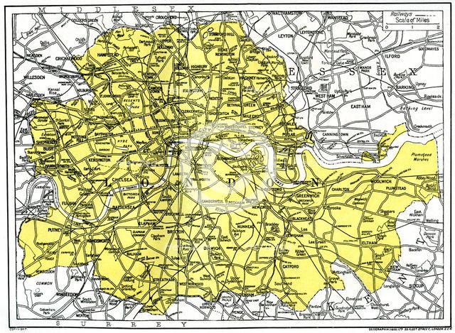Map of London, 1924-1926. Artist: Unknown